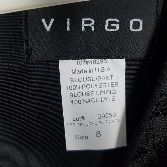 Vtg Virgo black lace dress top - Picture 8 of 11